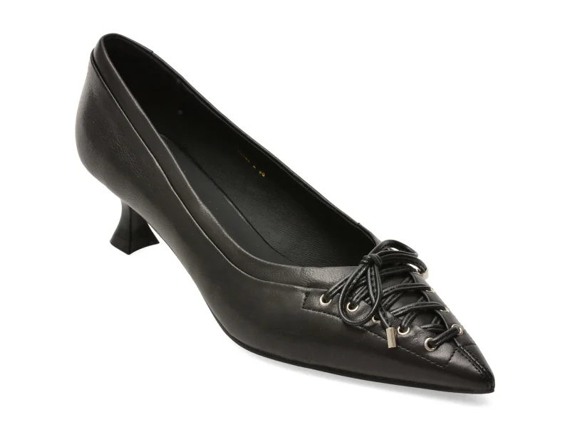 Pantofi eleganti EPICA negri, H6282, din piele naturala