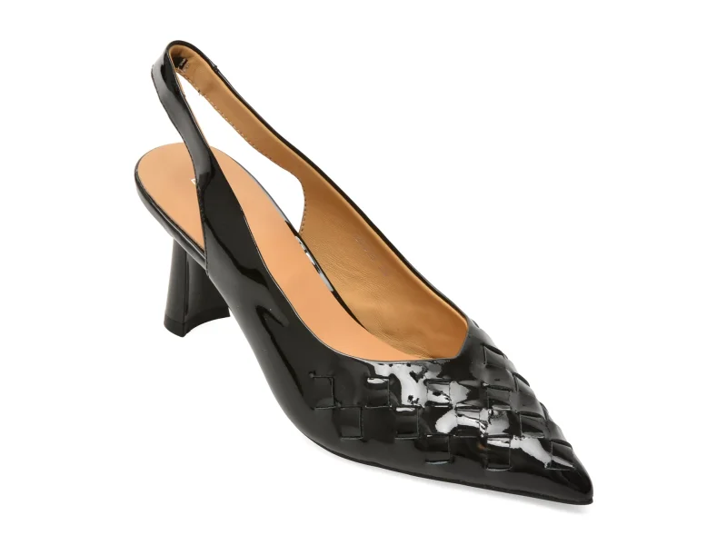 Pantofi eleganti EPICA negri, 88873, din piele naturala lacuita