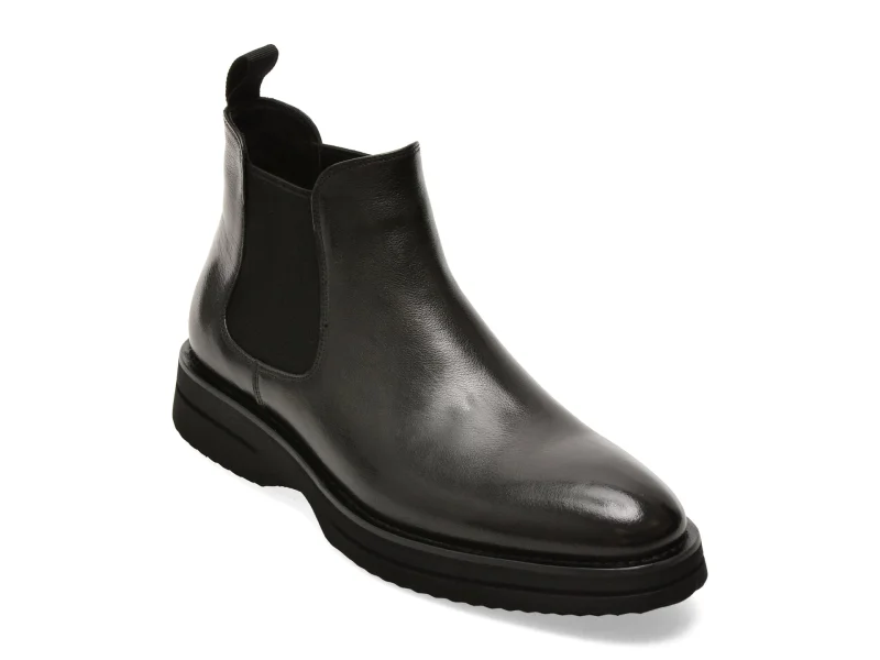 Ghete elegante EPICA negre, 513990, din piele naturala
