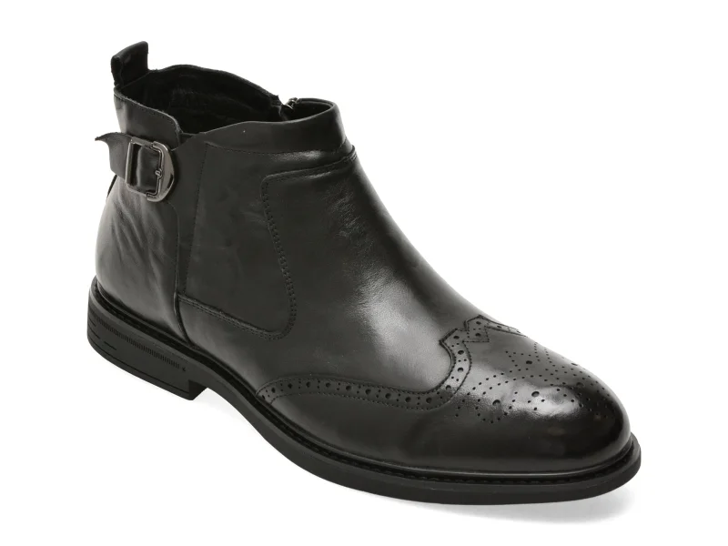 Ghete elegante OTTER negre, 27588, din piele naturala