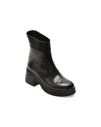 Ghete GRYXX negre, 105358, din piele naturala lacuita