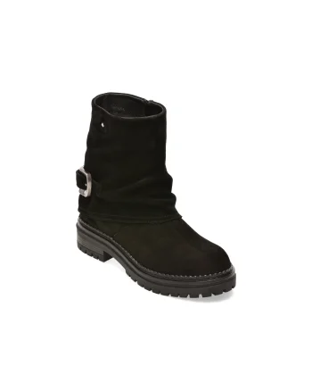 Ghete EPICA negre, 500001, din piele intoarsa