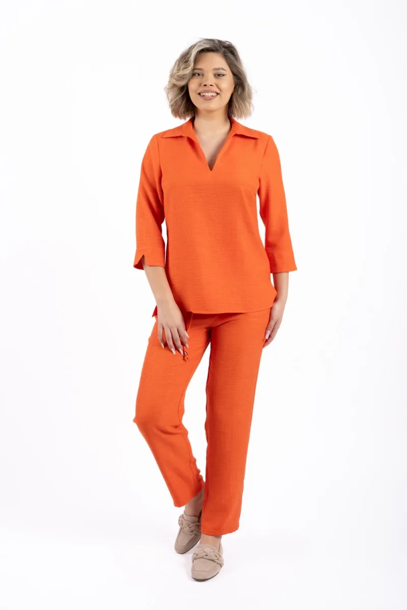 Bluza casual din vascoza cu maneca scurta si croiala lejera