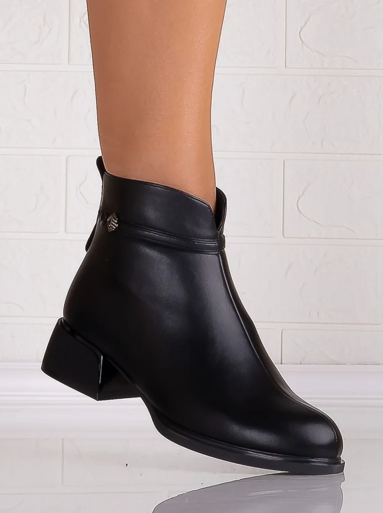 Botine Dama Negre din Piele Ecologica Bonie