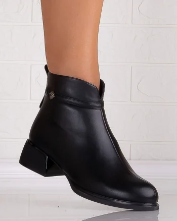 Botine Dama Negre din Piele Ecologica Bonie