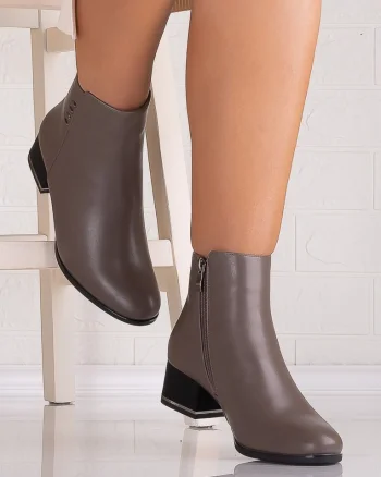 Botine Dama Gri din Piele Ecologica Eleta