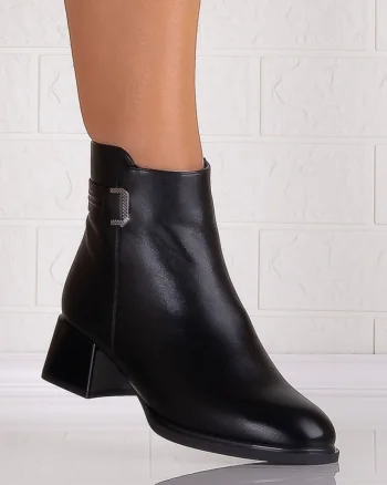Botine Dama Imblanite Negre din Piele Ecologica Lilita