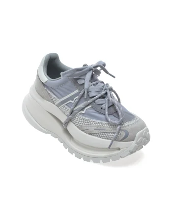 Pantofi sport GRYXX gri, 9053, din material textil si piele naturala