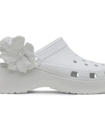 Saboti Crocs Classic Platform Bouquet Clog Alb - Moonlight