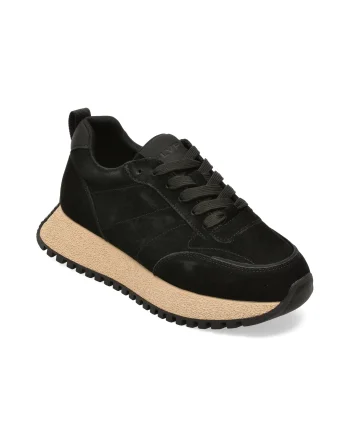 Pantofi sport FLAVIA PASSINI negri, 89079Y, din piele intoarsa