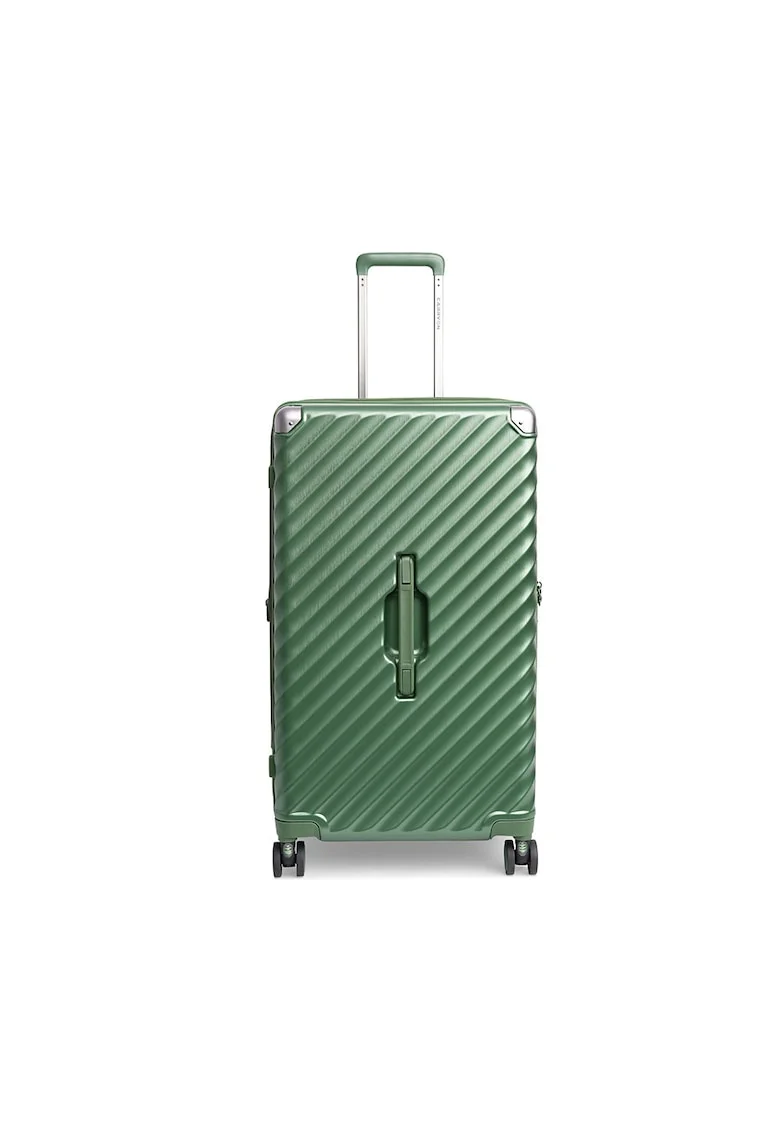 Troler mare extensibil  Trunk - policarbonat - 79x45x37 cm - bagaj de cala - cifru TSA - 4 roti cu suspensii - verde - 79 cm