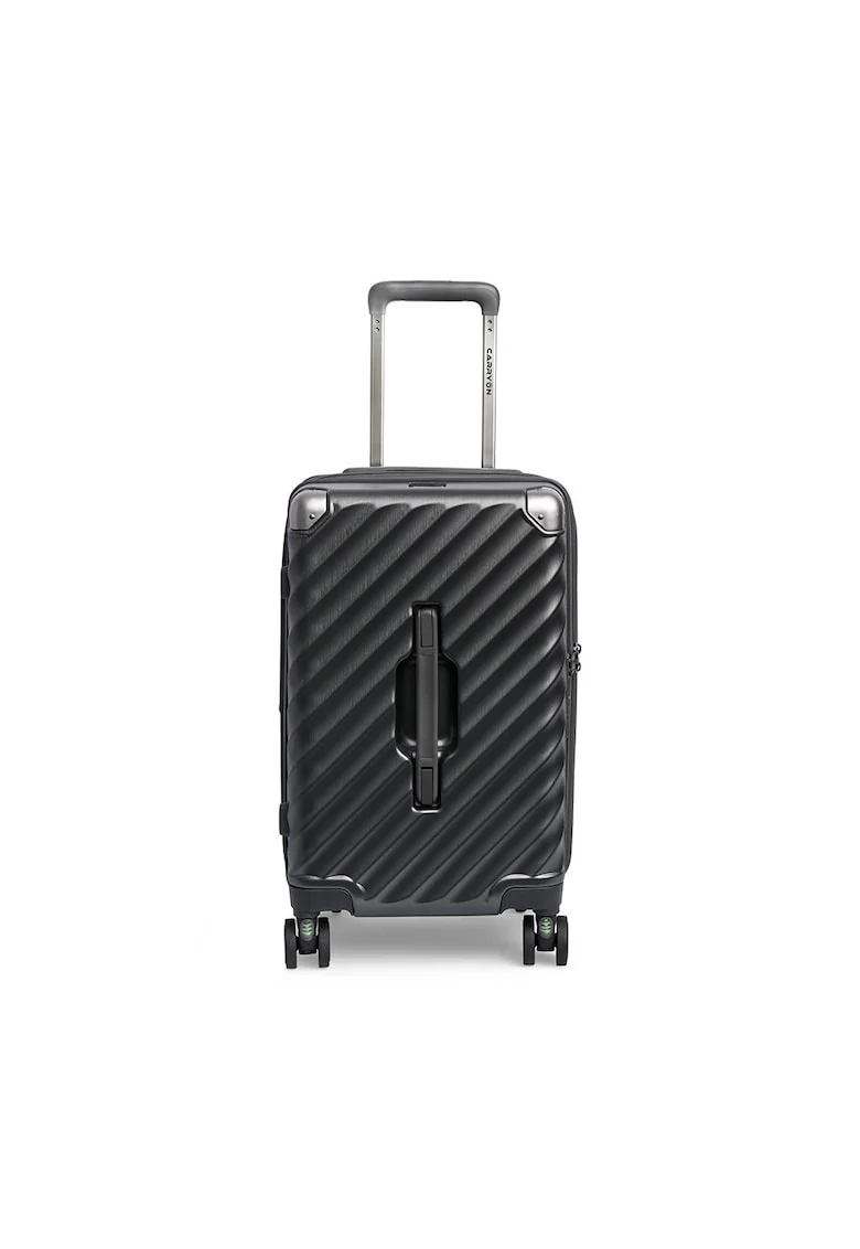 Troler mediu extensibil  Trunk - policarbonat - 67x39x32 cm - bagaj de cala - cifru TSA - 4 roti cu suspensii - negru - 79 cm