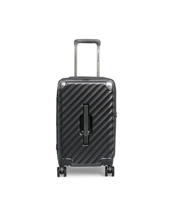 Troler cabina extensibil  Trunk - policarbonat - 56x26x24 cm - bagaj de mana - cifru TSA - 4 roti cu suspensii - negru - 56 cm