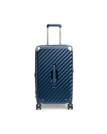 Troler mediu extensibil  Trunk - policarbonat - 67x39x32 cm - bagaj de cala - cifru TSA - 4 roti cu suspensii - albastru - 79 cm
