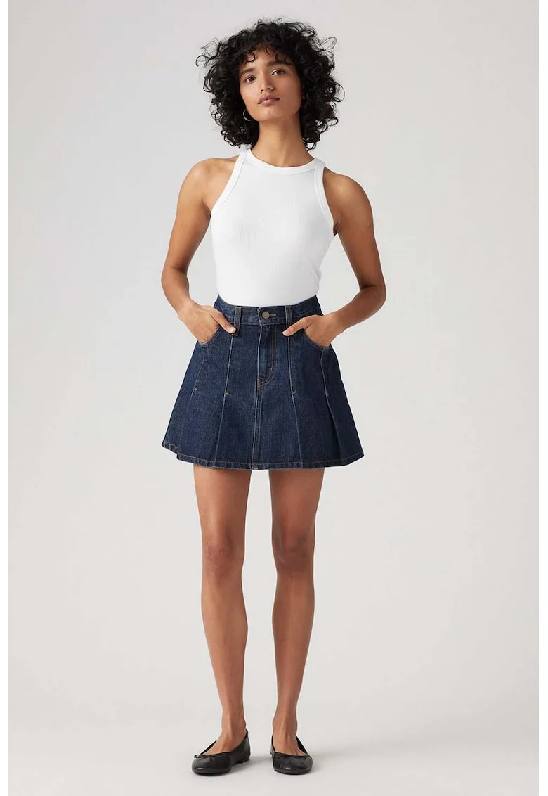 Youth Fusta mini din denim cu buzunare - Bleumarin