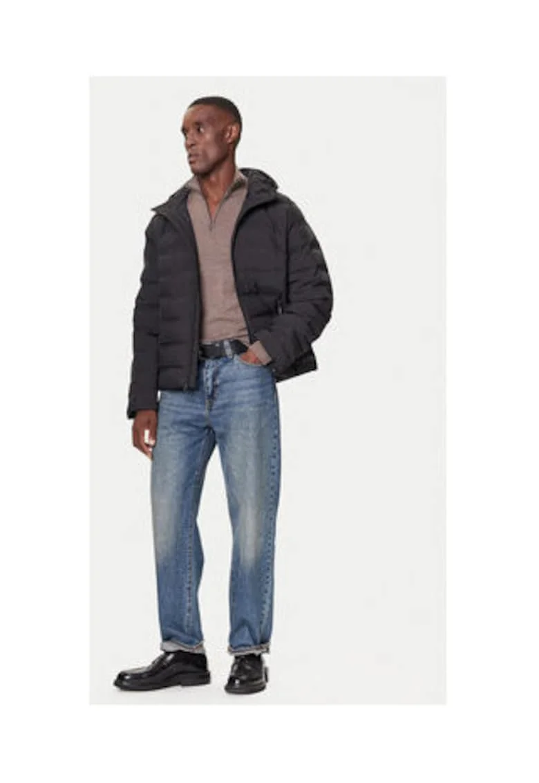 Geaca de puf barbati -  neagra - 100% poliester -