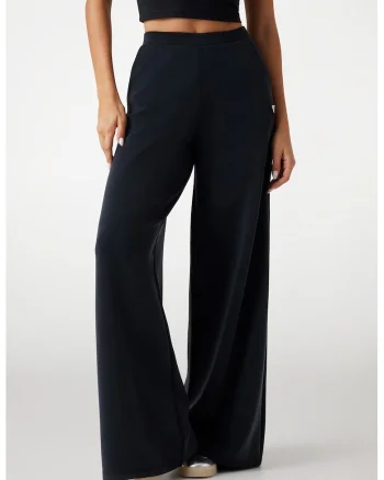 Pantaloni din amestec de modal pentru fitness - Negru