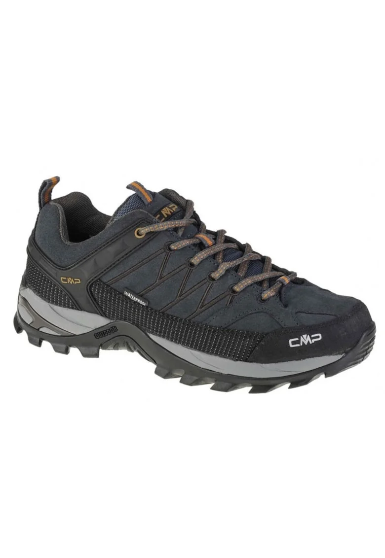 Pantofi trekking -  Piele intoarsa sintetica - Gri -