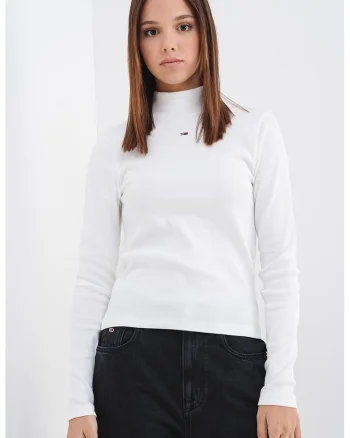 Bluza slim fit din amestec de bumbac - Alb