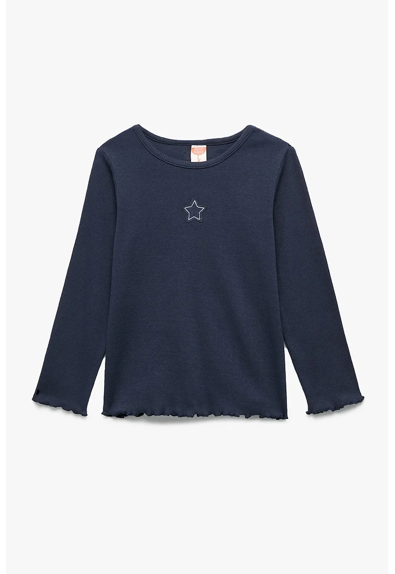 Bluza din amestec de bumbac cu imprimeu cu stea - Bleumarin