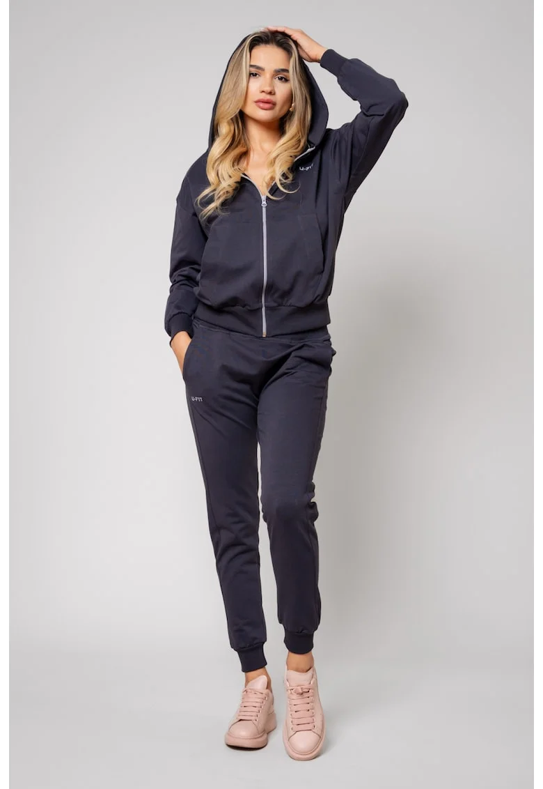 Set HyperA hanorac cu fermoar si pantalon Grey Anthracite 12607