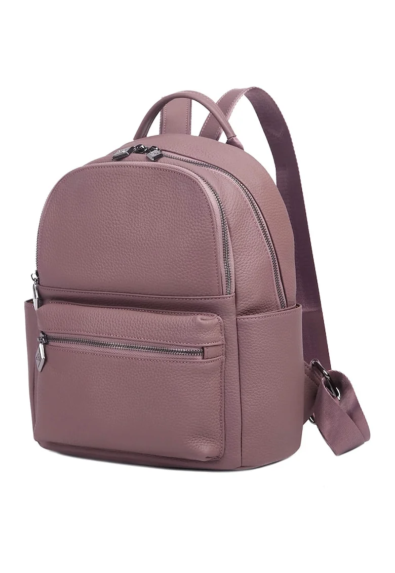 Rucsac mic din piele Merlin - Roz prafuit