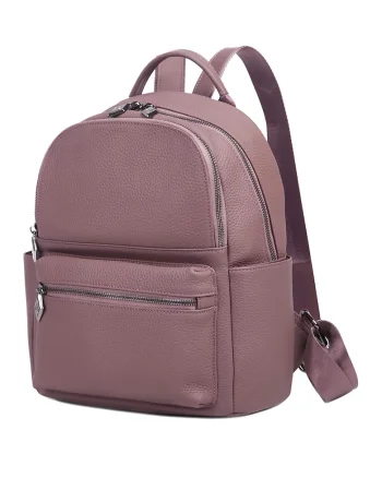 Rucsac mic din piele Merlin - Roz prafuit