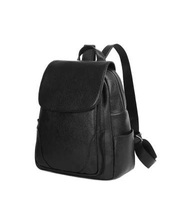 Rucsac piele cu buzunare exterioare Maeve negru