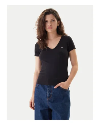 T-Shirt de dama -  Bumbac - Negru -