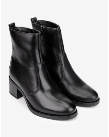 Botine dama din piele naturala - Negru