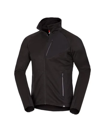 Bluza trekking din fleece melanj pentru barbati Northpol - Negru