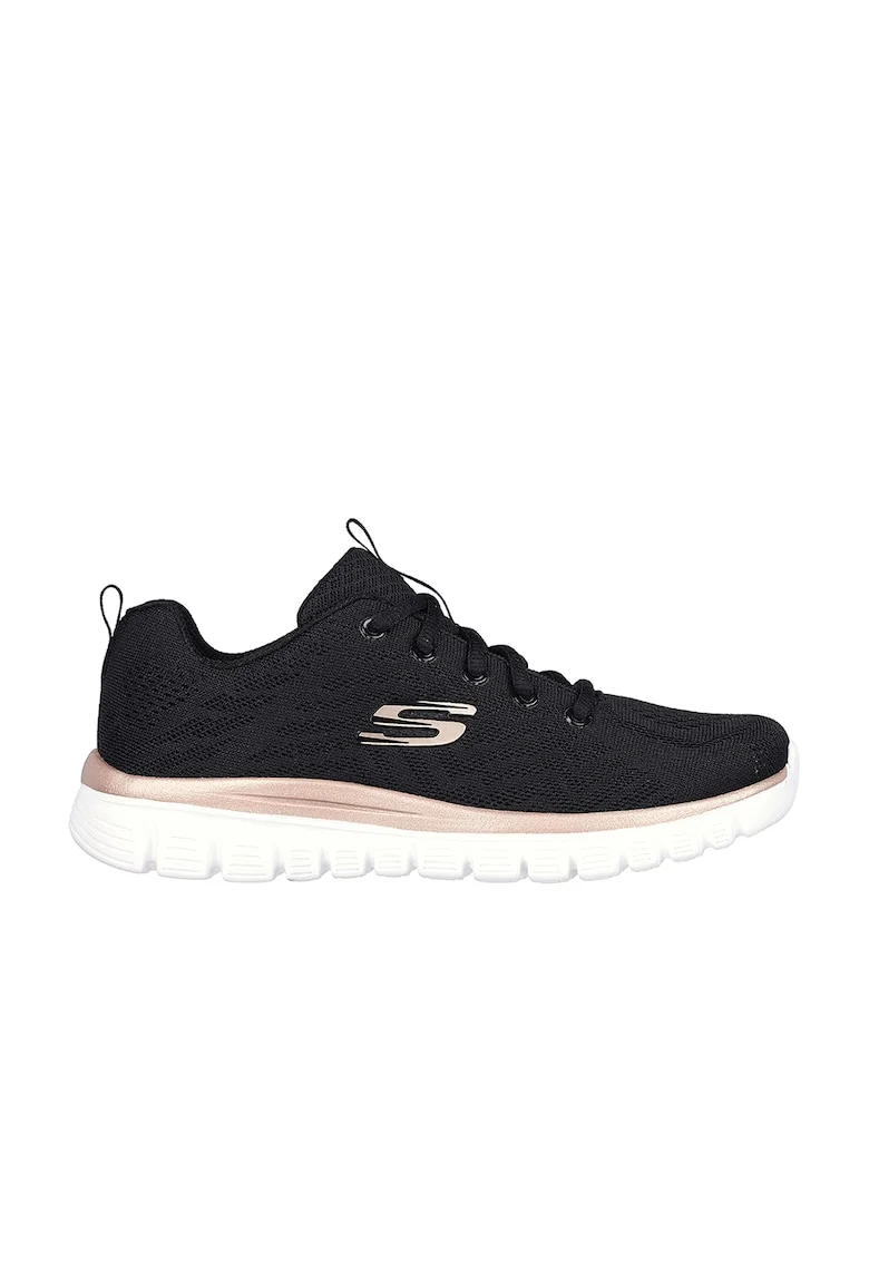 Pantofi sport din plasa tricotata Graceful Get Connected - Negru/Roz