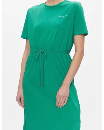 Tommy Hifiger - Rochie-tricou cu snur in talie 1985