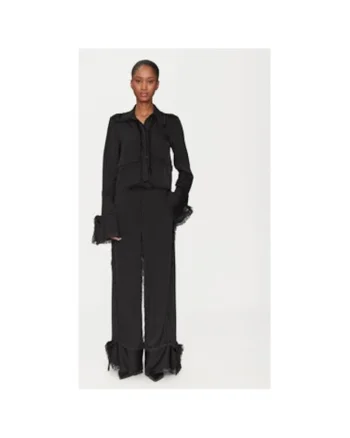 Pantaloni dama -  305191762 - Viscoza - Negru - Negru