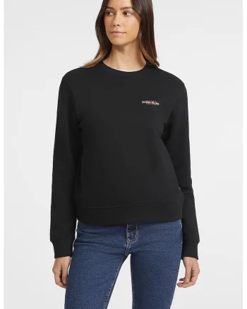 Bluza de trening cu decolteu la baza gatului si model uni - Negru