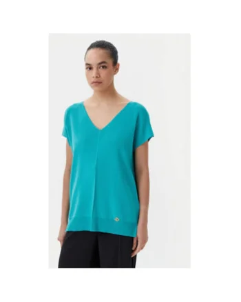 Pulover dama  58686 CARACALLA - Viscoza/Poliamida - Verde - Verde