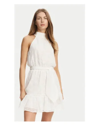 Rochie scurta brodata fara maneci -