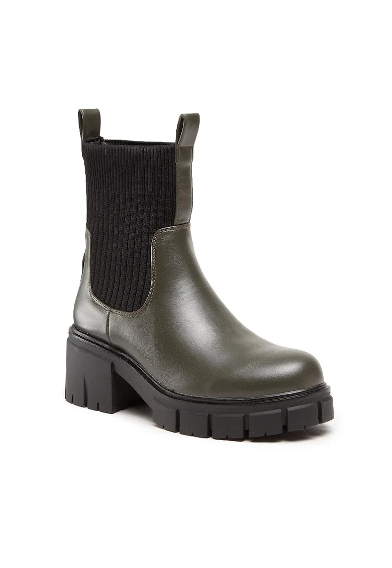 Botine dama -  301728085 - Piele ecologica - Kaki - Kaki