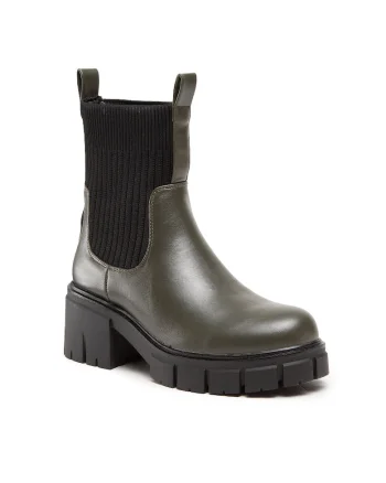 Botine dama -  301728085 - Piele ecologica - Kaki - Kaki