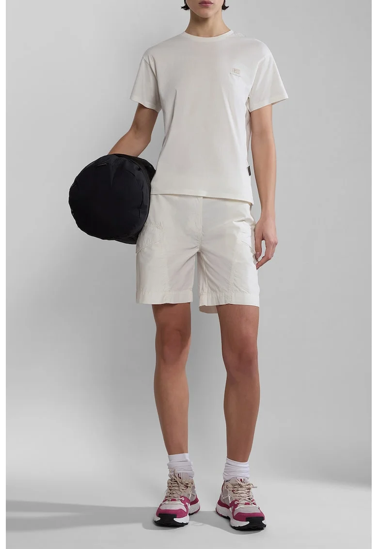 Pantaloni scurti de bumbac Narin - Alb