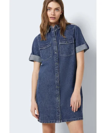 Rochie dama scurta  7285 - Casual - Bumbac - Albastru