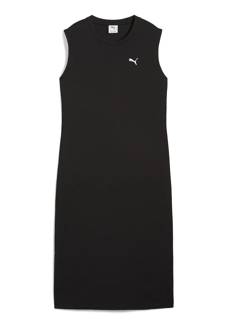 Rochie fara maneci cu logo discret - Negru