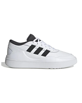 Pantofi sport de piele cu logo Osade - Alb/Negru stins