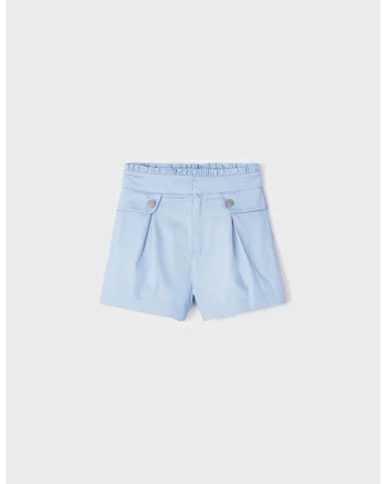 Pantaloni scurti cu buzunare oblice - Albastru pastel