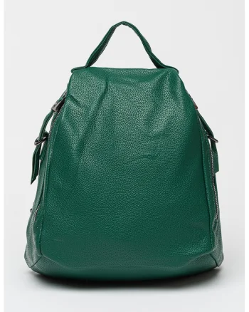 Rucsac de piele ecologica cu barete detasabile - Verde englez