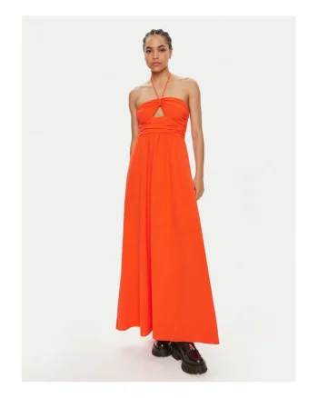Rochie dama -  304354434 - Poliester - Portocaliu - Portocaliu