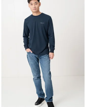 Bluza slim fit cu decolteu la baza gatului - Albastru ultramarin