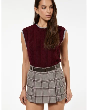 Vesta crop cu design torsade - Violet pruna