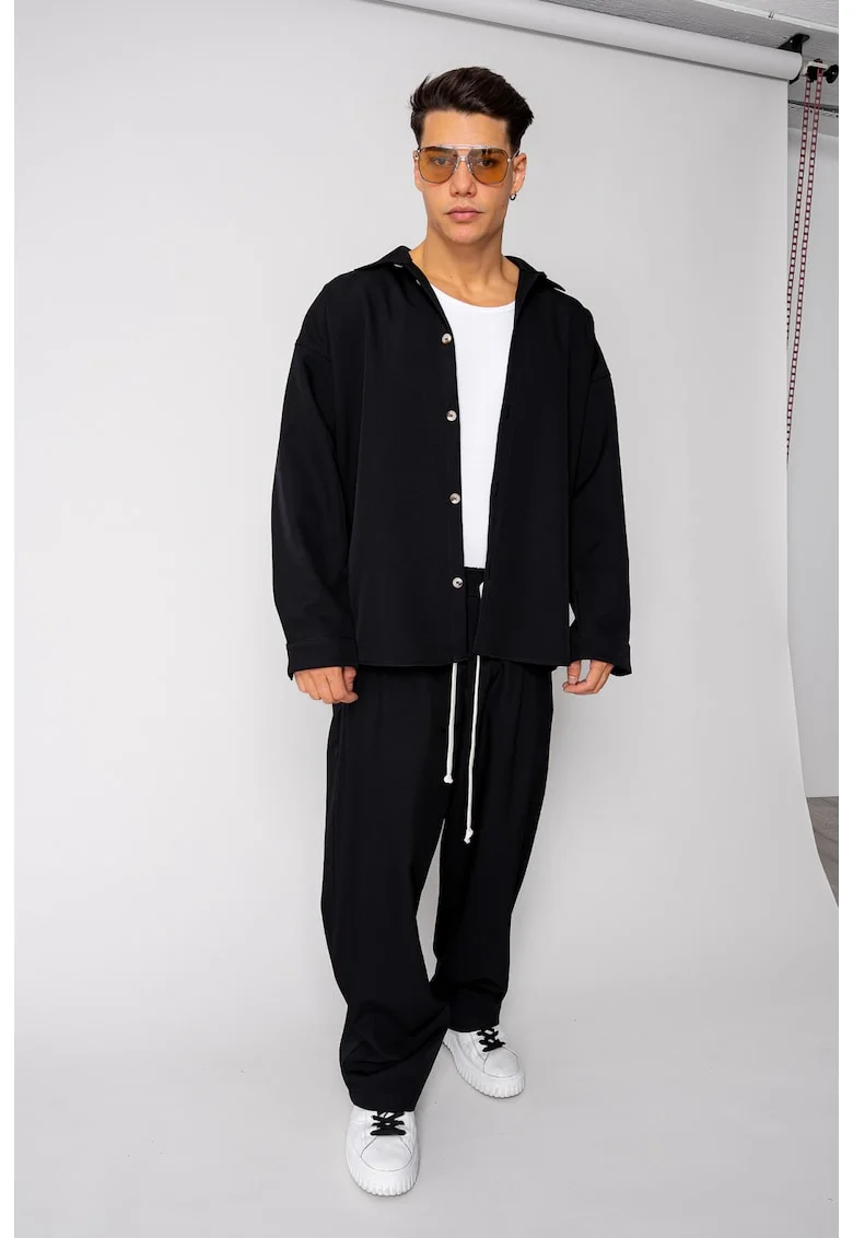 Set Oversized Camasa si pantalon lung Black 18754 - Negru