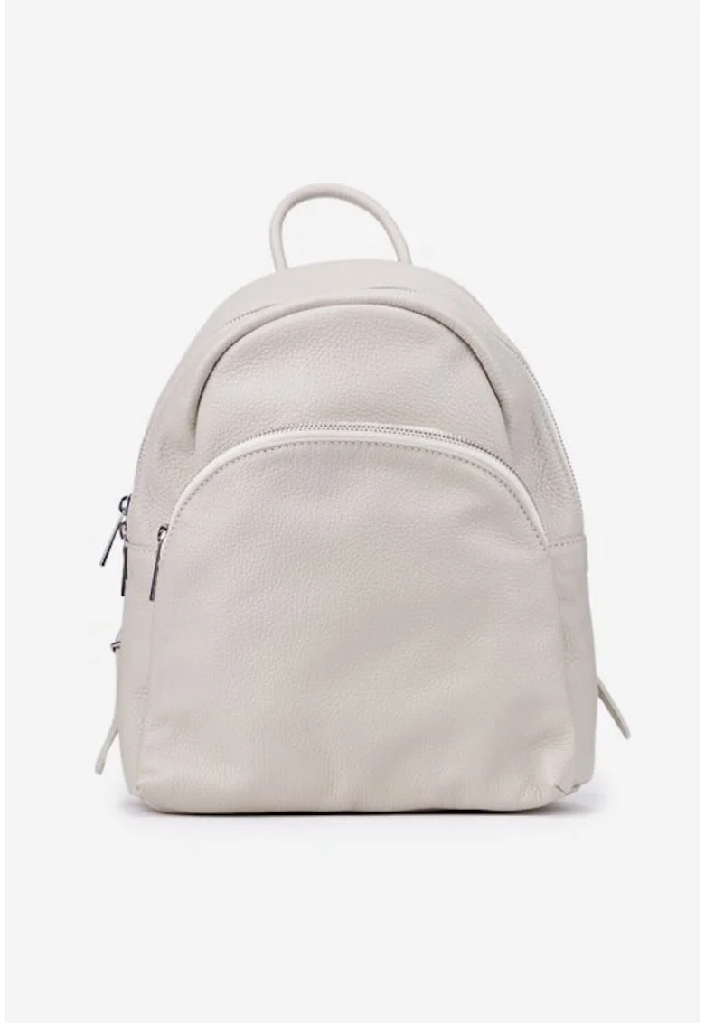 Rucsac dama -  piele naturala - bej deschis - 27x25x10cm